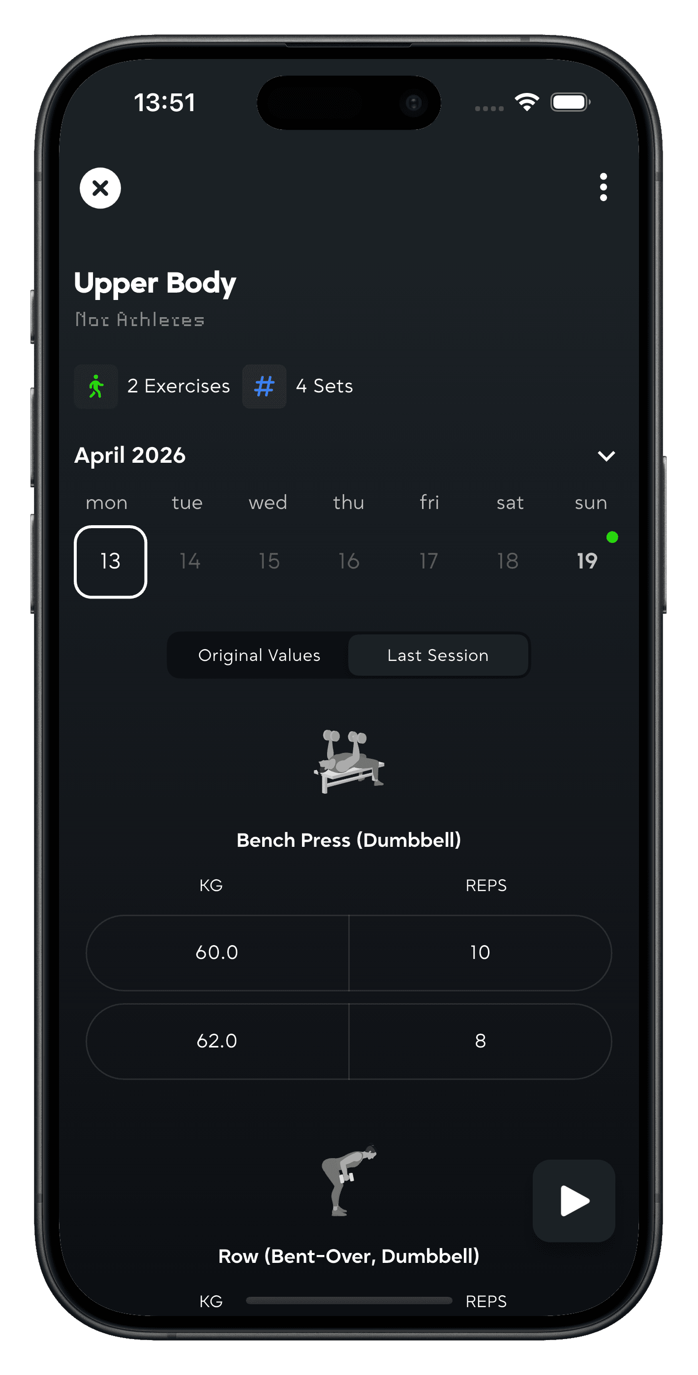 Training app screen 3